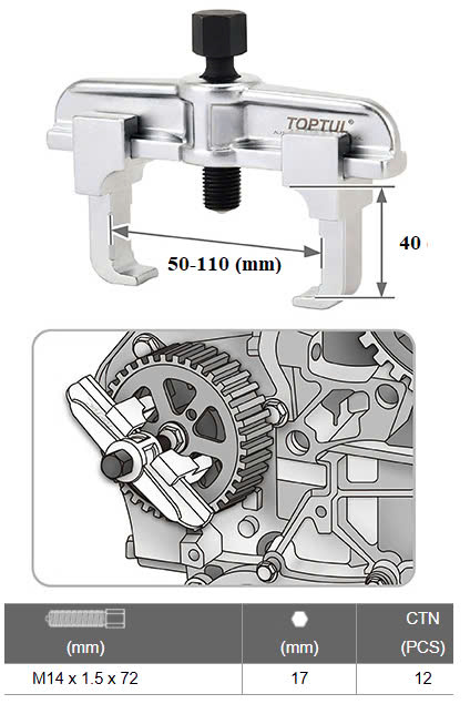 Bộ Dụng Cụ Tháo Puly Dây Đai Cam Trục Cam VAG TOPTUL JGAI0505