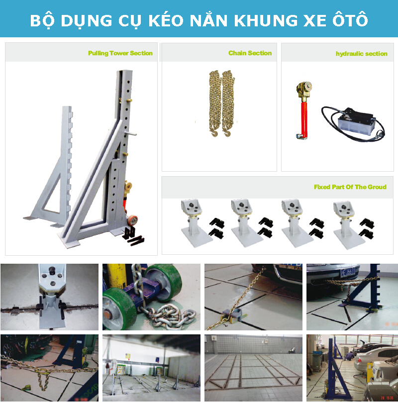 Bộ ray âm sàn dùng cho dụng cụ kéo nắn khung xe VRAS0001