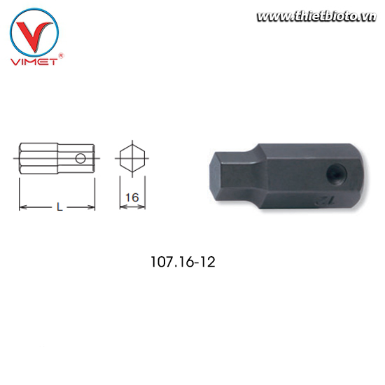 Đầu khẩu lục giác 12mm Koken 107.16-12