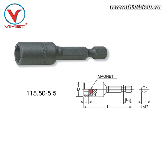 Đầu khẩu lục giác 5.5mm Koken 115.50-5.5