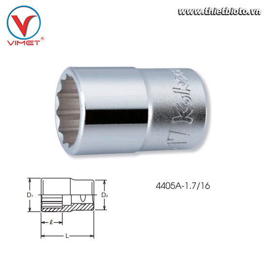 Đầu tuýp bông 1-7/16 Koken 4405A-1.7/16