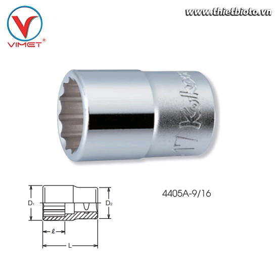 Đầu tuýp bông 9/16 Koken 4405A-9/16