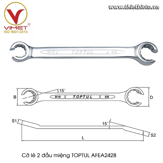 Cờ lê 2 đầu miệng TOPTUL AFEA2428