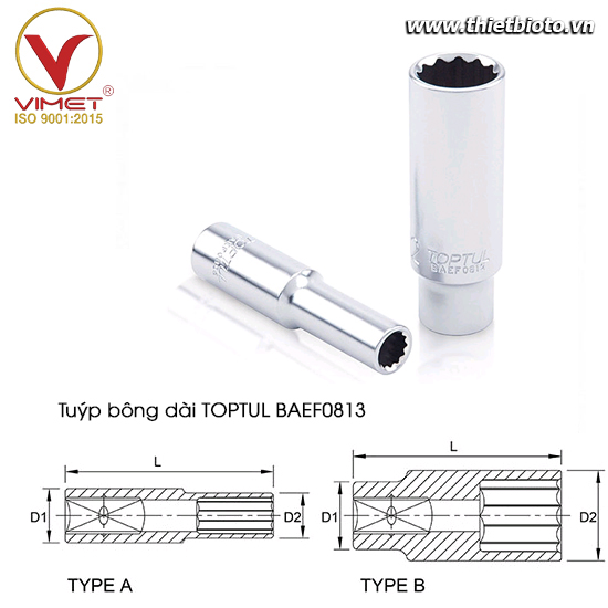 Tuýp bông dài 1/4