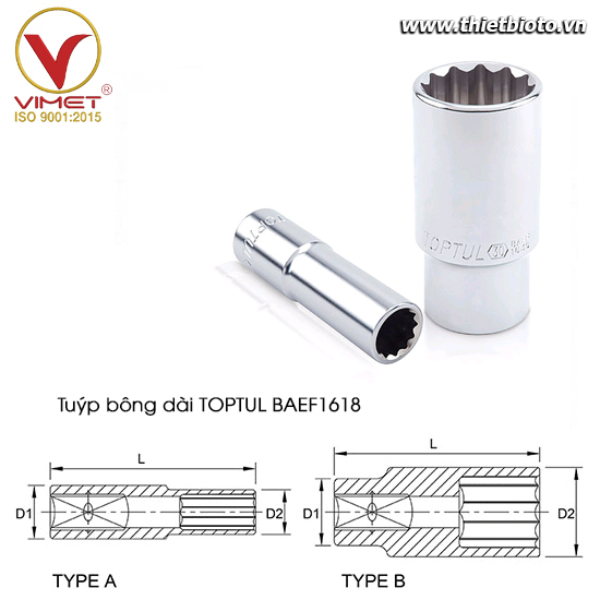 Tuýp bông dài 1/2