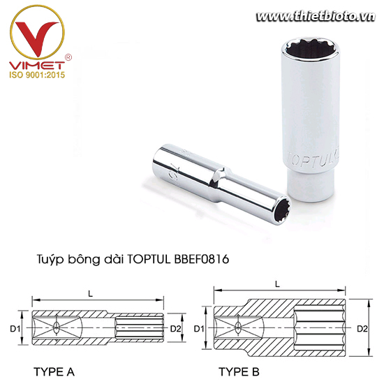 Tuýp bông dài 1/4