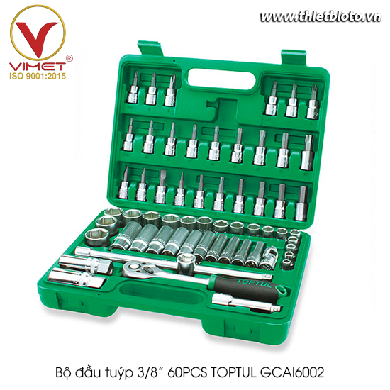Bộ đầu tuýp 3/8” 60PCS TOPTUL GCAI6002