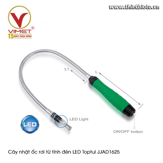 Cây nhặt ốc rơi từ tính đèn LED TOPTUL JJAD1625