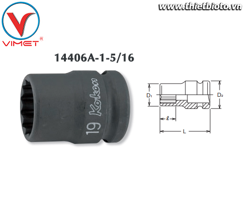Đầu tuýp bông 1-5/16 Koken 14406A-1.5/16