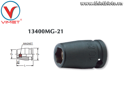 Đầu tuýp lục giác từ tính 19mm Koken 13400MG-21