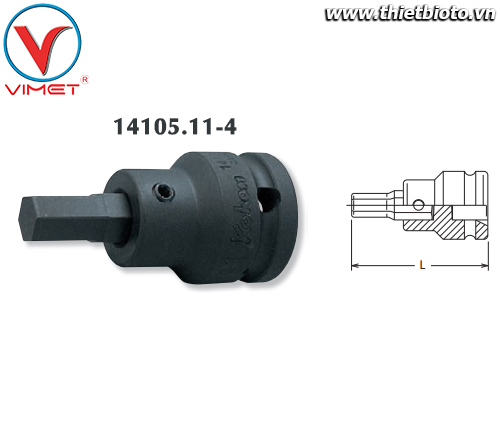 Đầu tuýp lục giác 4mm Koken 14105.11-4